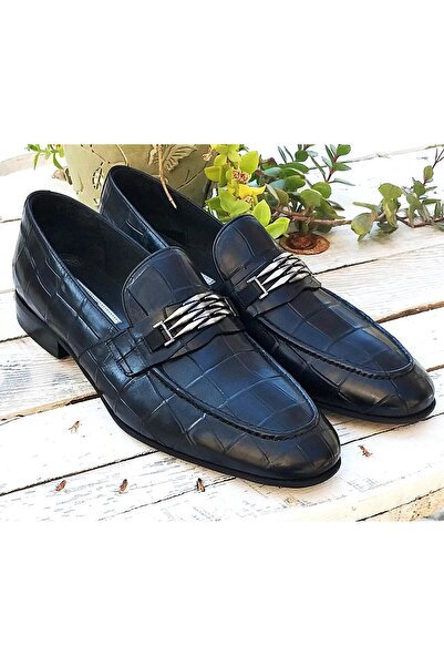 Pierre Cardin Pce377363-6 Ανδρικά παπούτσια με μοτίβο κροκόδειλου από γνήσιο δέρμα Classic Loafer