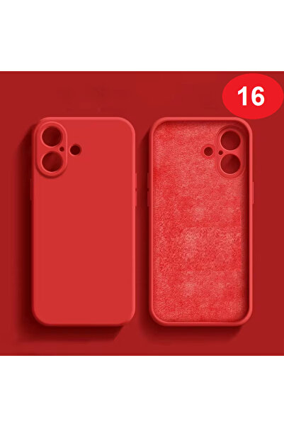 Balerion Apple iPhone 16 Kılıf Kadife Lansman Soft Yumuşak Liquid Silikon Kam...