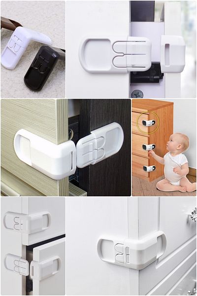 Yenilig Set of 2 Baby Safety Locks – Versatile Cabinet and Drawer Lock, Child Protection Latch