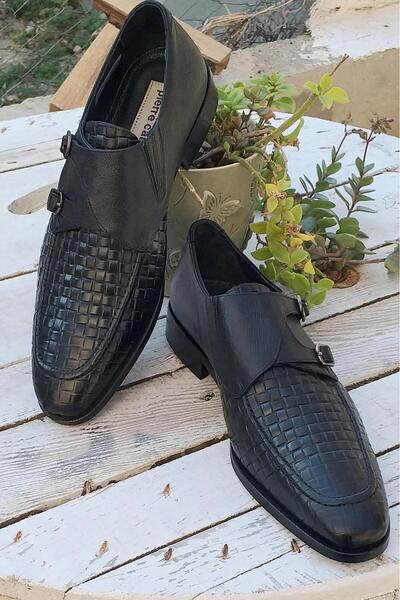 Pierre Cardin Pce1322464 Ανδρικά παπούτσια από γνήσιο δέρμα πλεκτά με διπλή πόρπη με καβάλο