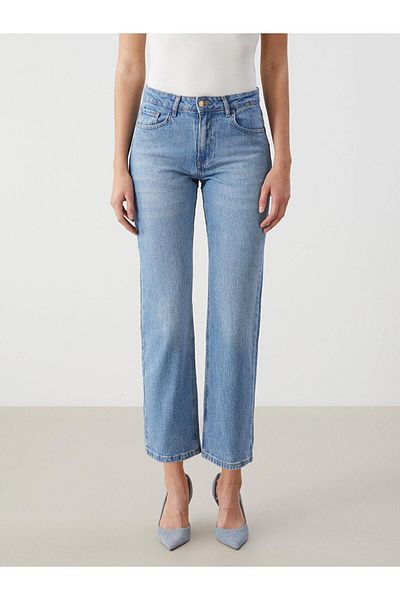LC Waikiki Blugi LCW Pantaloni Jean de damă cu croială dreaptă