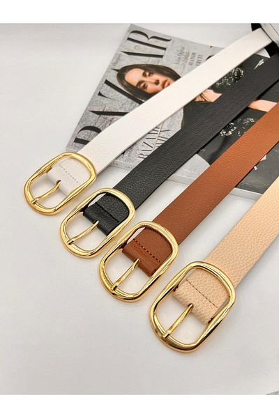 MODAM HİFA 4 bucăți aur pentru femei, curea pentru pantaloni, curea pentru rochie, curea pentru cămașă, curea pentru haină