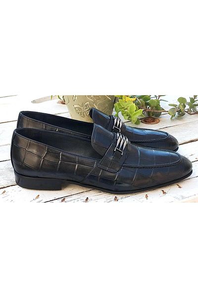 Pierre Cardin Pce377363-6 Pantofi clasici pentru bărbați din piele naturală cu model de crocodil
