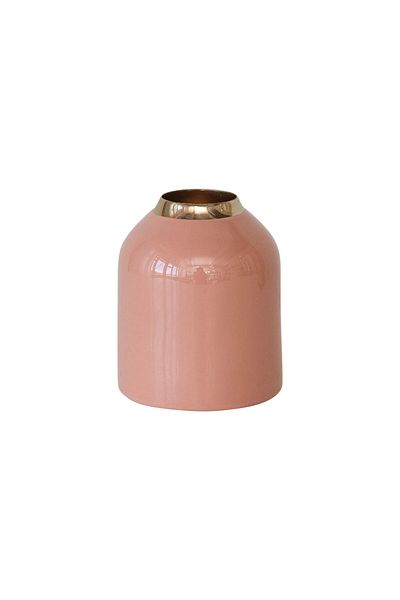 Warm Design Enameled Metal Vase - Stylish and Useful