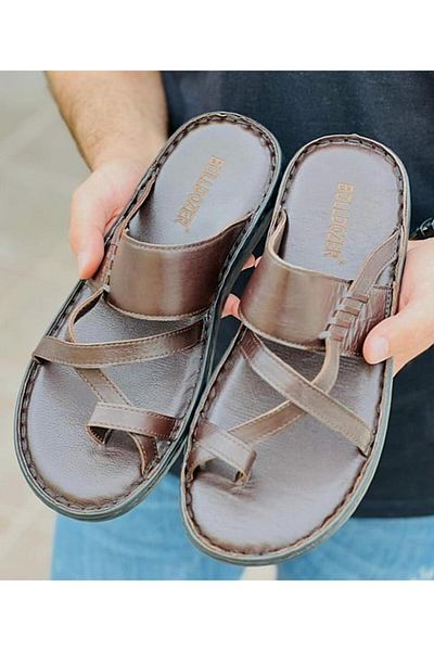 Bulldozer 231203   Genuine Leather Men's Casual Slippers