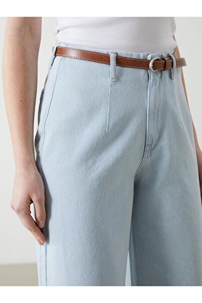 LC Waikiki XSIDE Beli Kemerli Wideleg Kadın Jean Pantolon