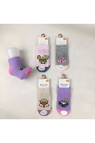 ekinoks socks Baby Girl Patterned Booties Socks (6 Pieces)