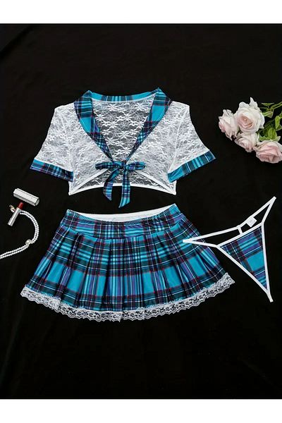 randevu Costum colorat în carouri Cămașă de noapte