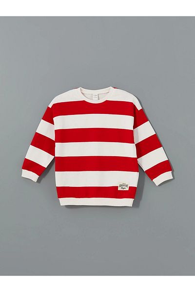 LC Waikiki Lcw Kids Red Crew Neck Boys Sweatshirt and Sweatpants Bottom 2 Pcs