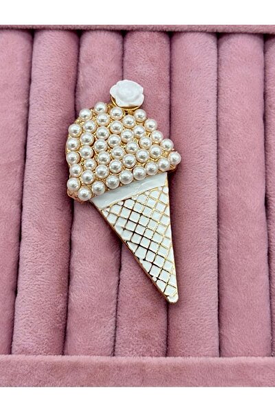 giez İncili Külah Dondurma Broş