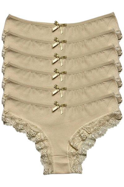 Gizli Butik Pachet de 6 chiloți bikini din bumbac cu dantelă pentru femei