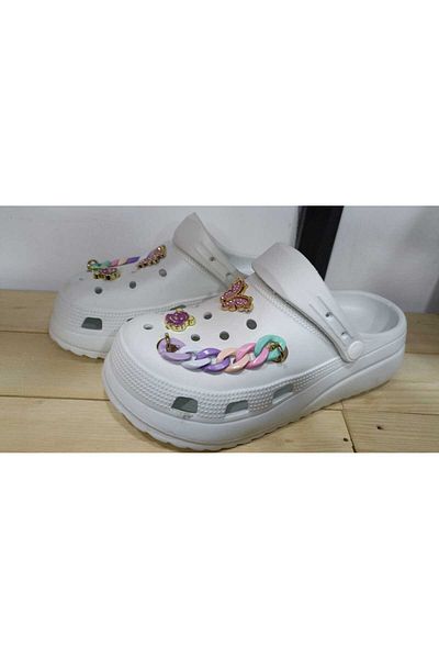 Akınal Bella New Season - Stone Detailed Cross Model, High Comfortable Orthopedic Sole, Doctor Cook Daily Slippers