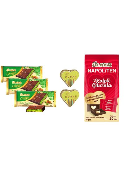 Ülker Dubai Chocolate and Napoleonic with Heart Pattern