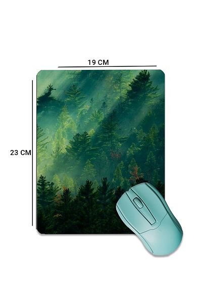 SonicTouch غابة الصنوبر تحت عنوان أخضر سطح أملس قاعدة غير قابلة للانزلاق حافة سلسة لوحة ماوس ألعاب 19x23 سنتيمتر