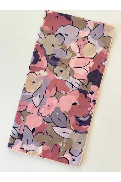 İpekhan Λεπτό βαμβακερό κασκόλ με μοτίβο ακακίας