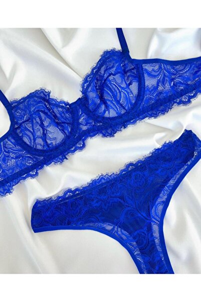 MODA Saks Blue Lace Suit