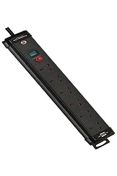 Brennenstuhl Extension Cord, 3 Meters, 6 Ports, German - Black