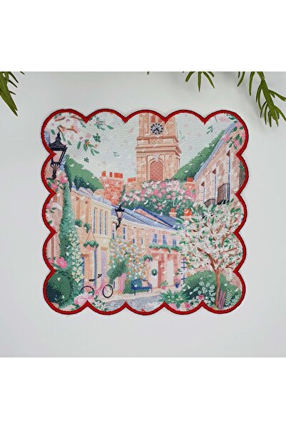 decofav Коктейльна серветка з квітковим малюнком, обшита вишивкою, 1 шт., 15 ...