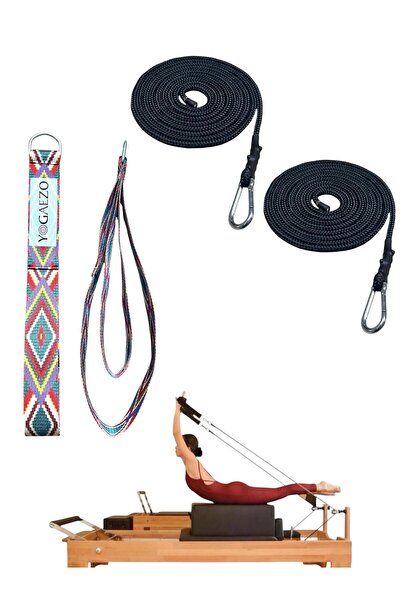 YOGAEZO 1 Çift Pilates Reformer Halatı + Pilates Reformer Elcik Straps İkili ...