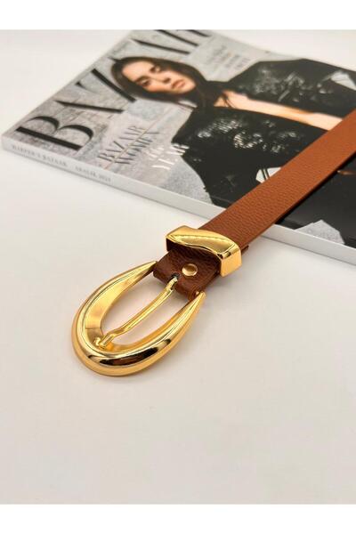 MODAM HİFA Златен дамски колан с мост, колан за панталон, колан за рокля, колан за риза, колан за яке