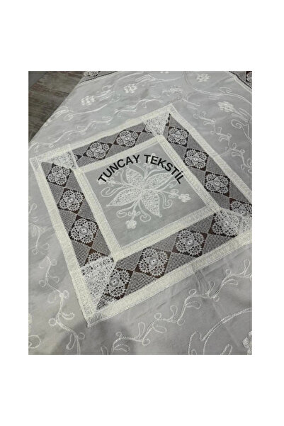 TUNCAY TEKSTİL buldan Ipeği Otantik Kare Fiskos Ipek Nakışlı Masa Örtüsü