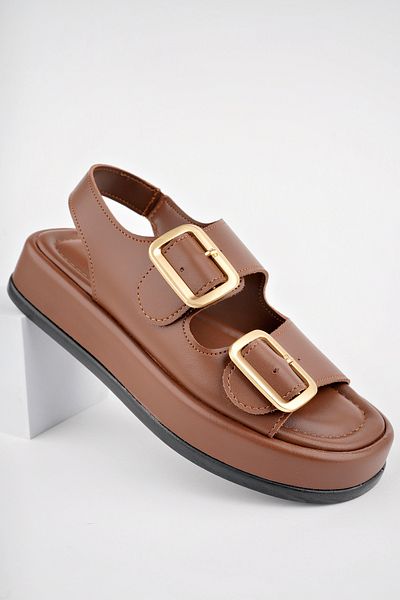 Sapin Sapi̇n Women's Leather Buckle Sandals - for Full Mold Use 72883