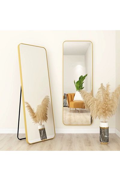 ABAREEK Floor Arched Mirror 177X77 cm with Aluminum frame Gold