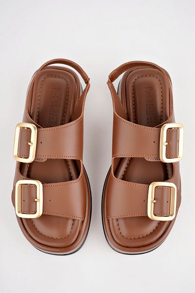 Sapin Sapi̇n Women's Leather Buckle Sandals - for Full Mold Use 72883