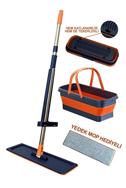 Home Tekerlekli ve katlanabilir kovalı kendinden sıkmalı mop set