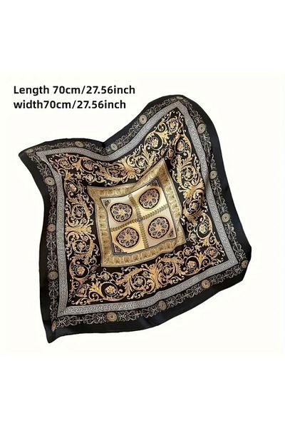 Accessories Vanilla Avenue Albastru deschis Vintage Imprimat Mătase Aspect Eșarfă pătrată Foulard Accesoriu pentru femei