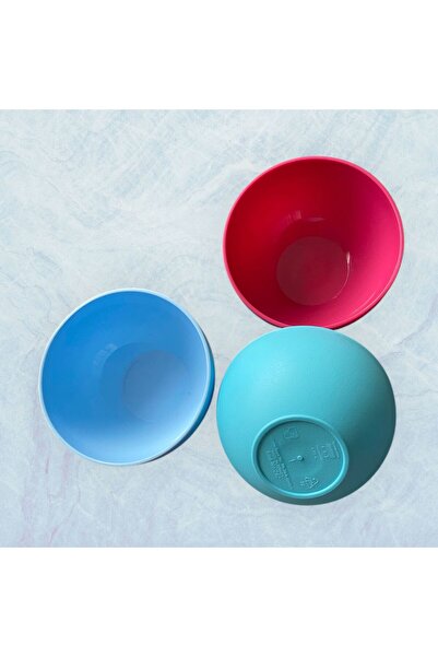 HOLLYHOME 3 Adet Plastik Piknik Kase, Çerez, Çorba, Yoğurt Kasesi 200 ml 9x5cm