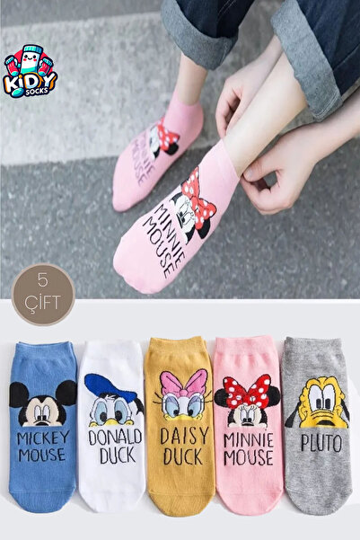kidy 5 чифта дамски чорапи до глезена със сладки анимационни герои