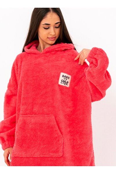 bysezerozer Welsoft Çi̇Ft Sided Fleece Gi̇Yi̇Lebi̇Li̇R Home BlankeṫẎ Oversize Size Women's Sweatshirt