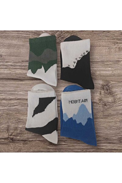 HAYEL 4 чифта унисекс чорапи за колежански тенис с многоцветни шарки