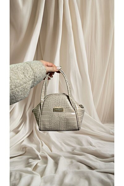 Anonim Moda KROKODİL KUMAŞ KLASİK ÇANTA - KADIN KROKODİL DESEN EL VE ÇAPRAZ Ç...