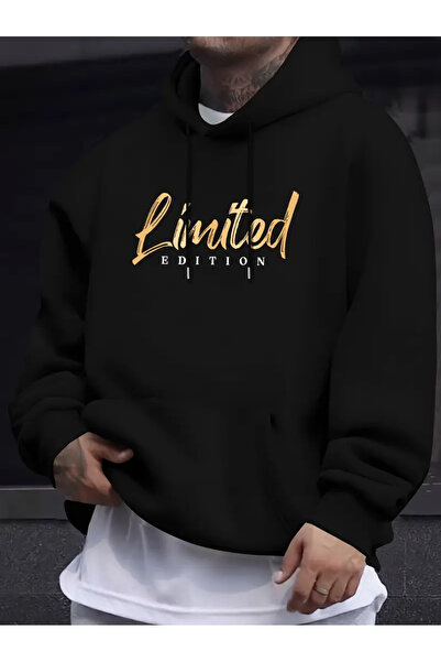 HOFFNUNG cu imprimeu Negru cu glugă Swea tricou supradimensionat Unisex Gros ...