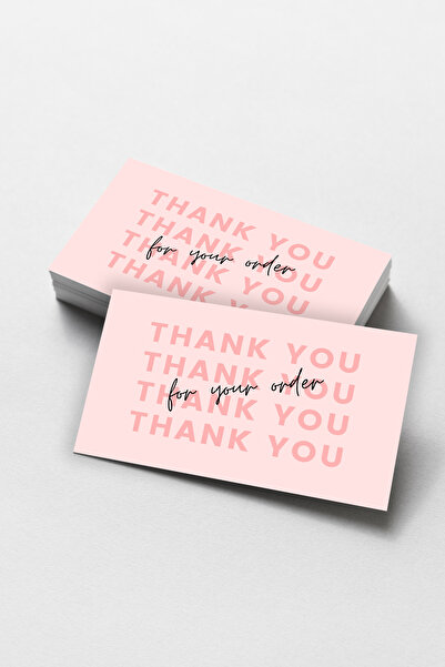 Metranya 100 Adet Teşekkür Kartı Sipariş Kartı Tebrik Kartı Paketleme Kartı K...