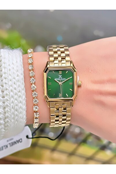 Daniel Klein Yeni Sezon Paslanmaz Çelik Kordon Kare Model Altın Renk Kadın Kol Saati Sevgili Hediye
