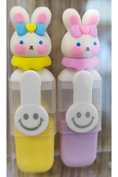 bundle island Colorful Rabbit Model Mini Highlighter (2 Pcs)