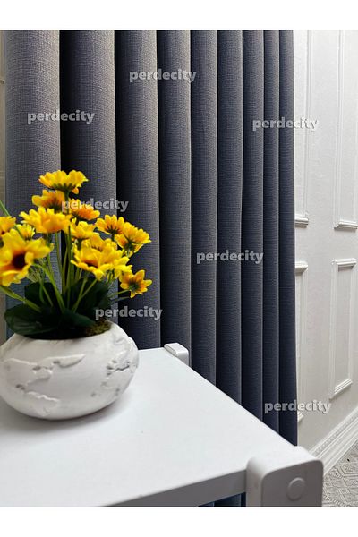 PERDECITY Natural Linen Background Curtain Single Wing (No Pleats) Straight Sewing