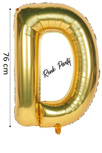 renk party Folyo Balon D Harfi Helyum Balon 76 Cm Gold Renk - D Harf Balon - ...