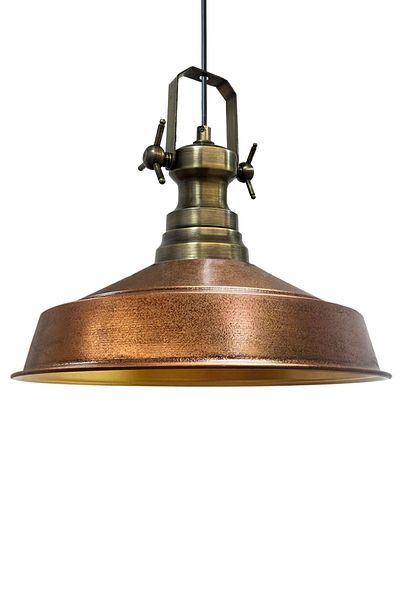 Bamyum Neo-Asletl Industrial Vintage Hängelampe 40 cm, Kupferfarbe Metall Pendelleuchte