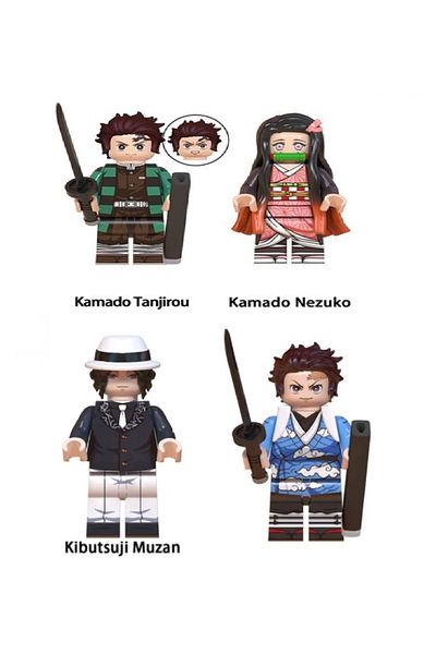 marimari Kimetsu No Yaiba (Demon Slayer) 4Pcs Compatible Anime Minifigur Building Blocks