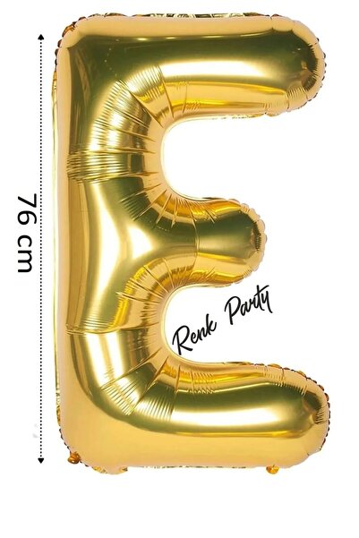 renk party Folyo Balon E Harfi Helyum Balon 76 Cm Gold Renk - E Harf Balon - ...