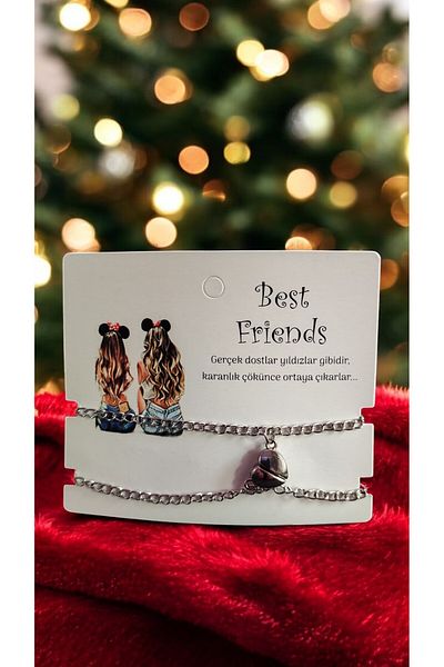 Lynare 2 Pieces Magnetic Joining Heart Dating Bracelet
