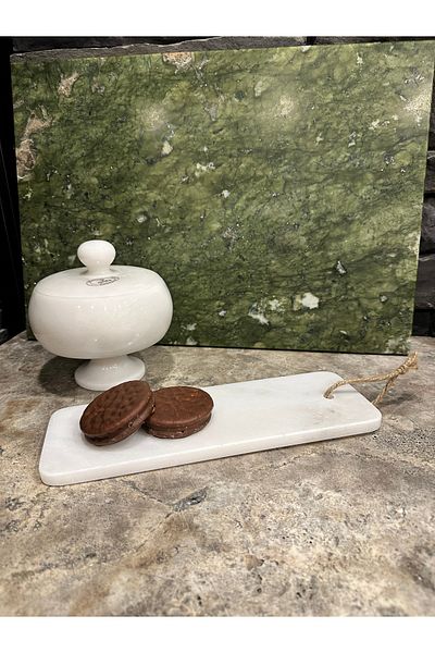 Polen Stone صينية عرض مع وعاء سكر عصري وأنيق مصنوع من مادة الحجر الطبيعي