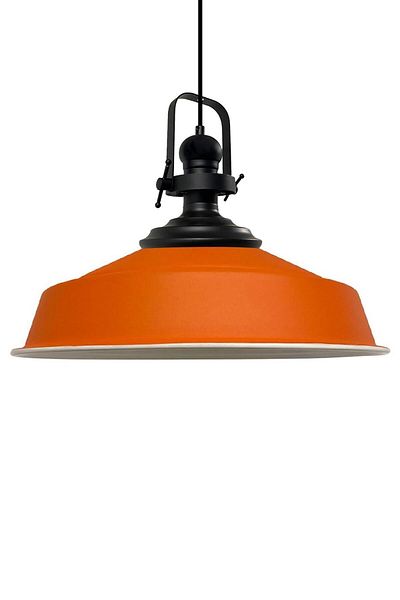 Bamyum Asletl Industrial Vintage Hängelampe 40 cm, Orange Metall Pendelleuchte
