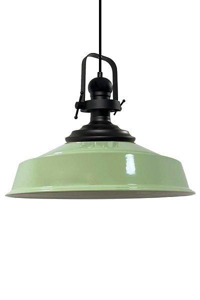 Bamyum Asletl Industrial Vintage Hängelampe  40 cm, Minz Grün Metall Pendelleuchte
