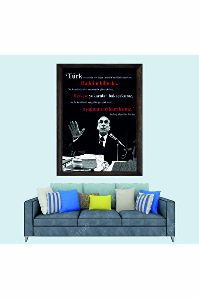 Lioncraft Türkçü, Mhp, Başbuğ Alparslan Türkeş Sözü Çerçeveli Duvar Duvar Tab...