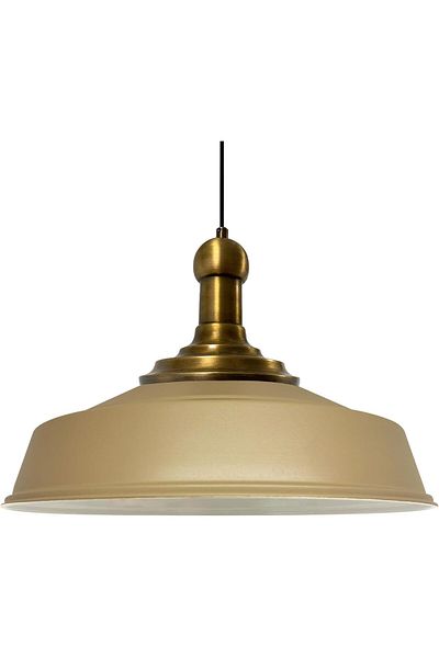 Bamyum Asletl-LongKnob Industrial Vintage Hängelampe  40 cm, Beige Metall Pendelleuchte